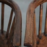 Antique set of 4 English Windsor lowback chairs with character
