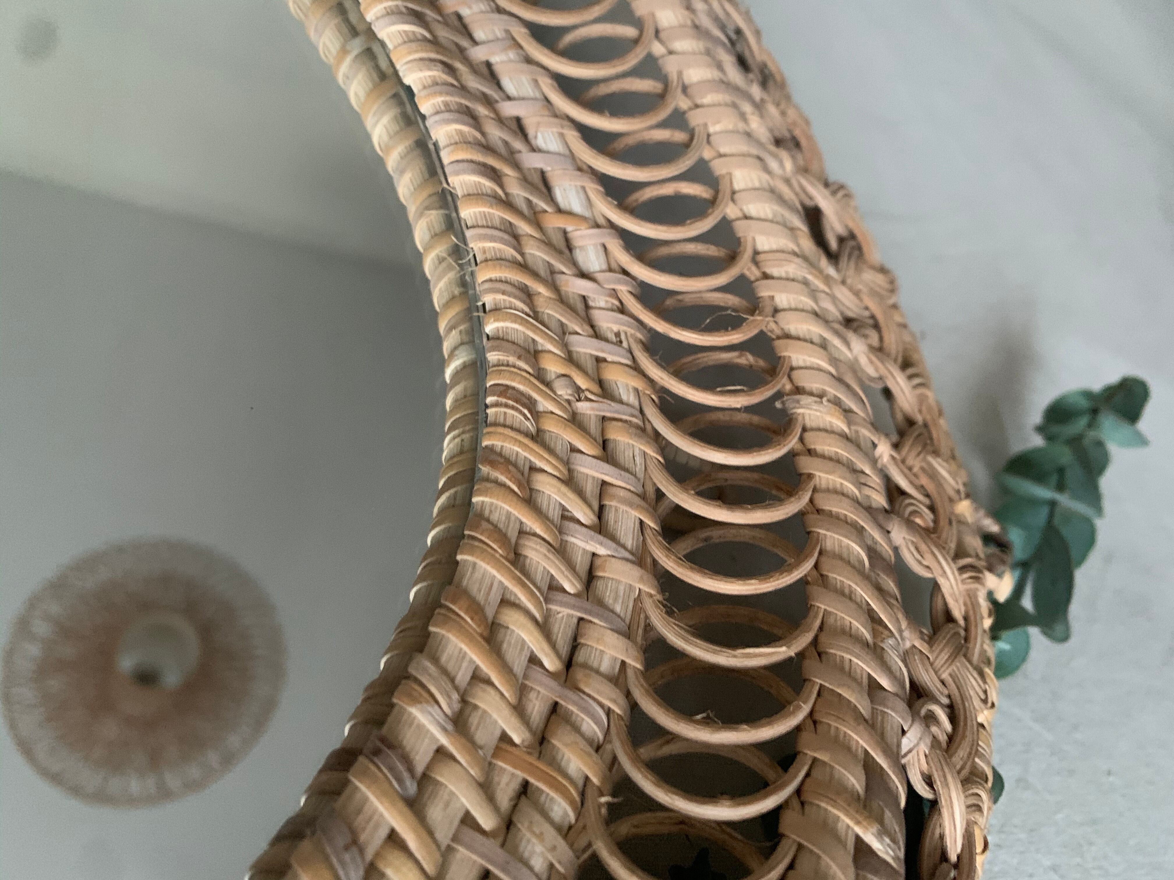 Vintage wicker mirror