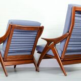 Set of blue/grey armchairs from De Ster Gelderland, 1960s