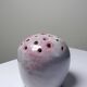 Glazed terracotta flower holder signed PB 86, vintage 1980s.