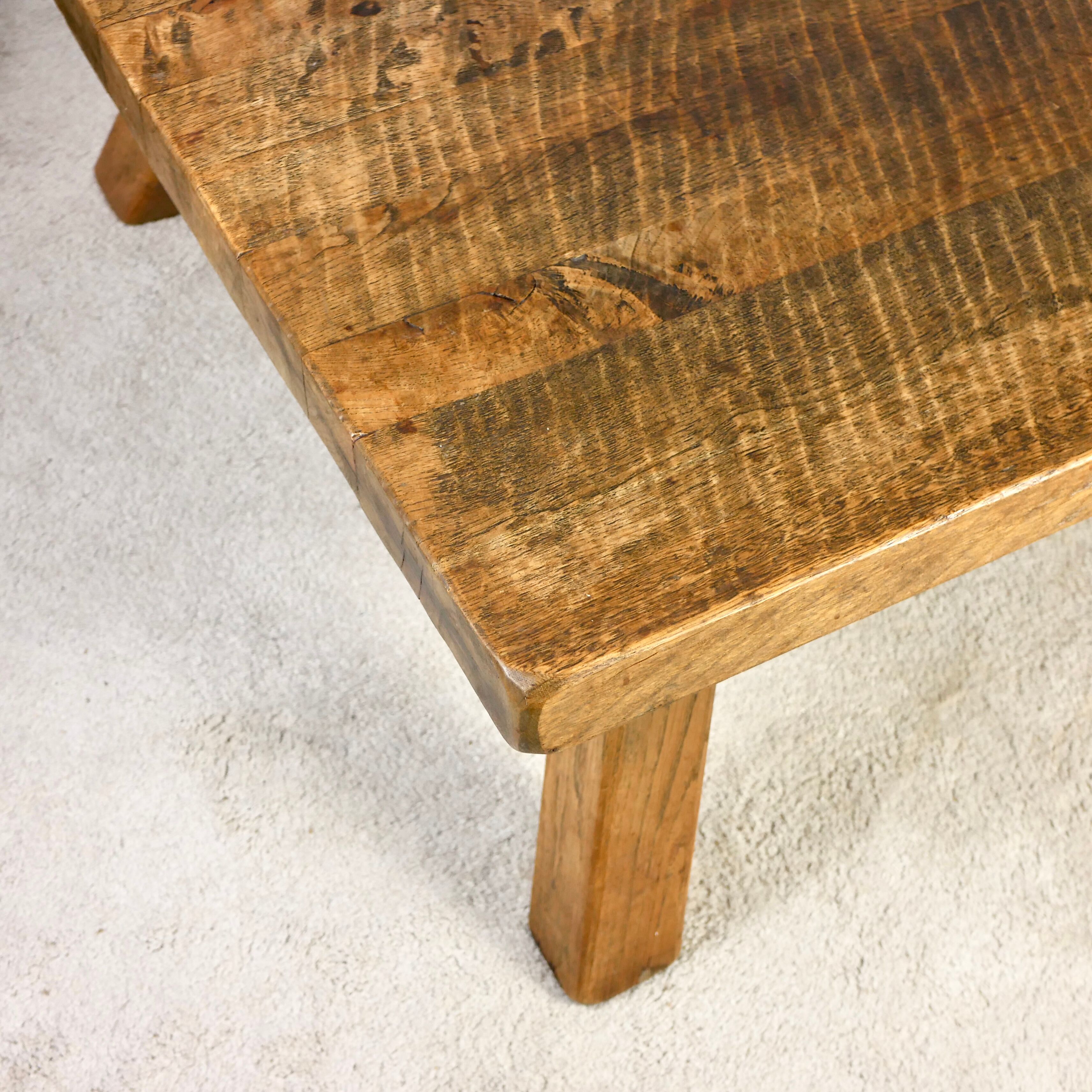 Brutalist solid oak coffee table