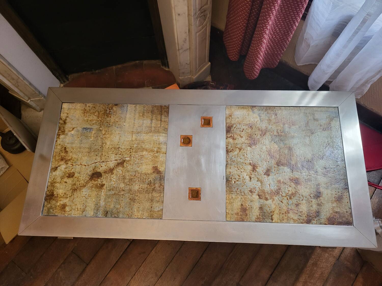 Ceramic and metal coffee table