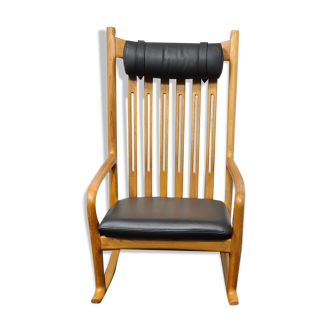Rocking-chair en teck vintage par Jakob Kjaer