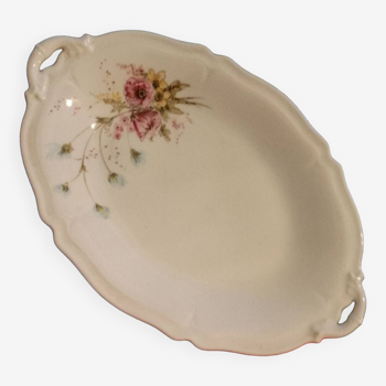 Dish, oval floral decoration