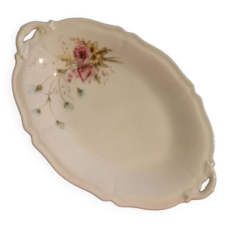 Dish, oval floral decoration