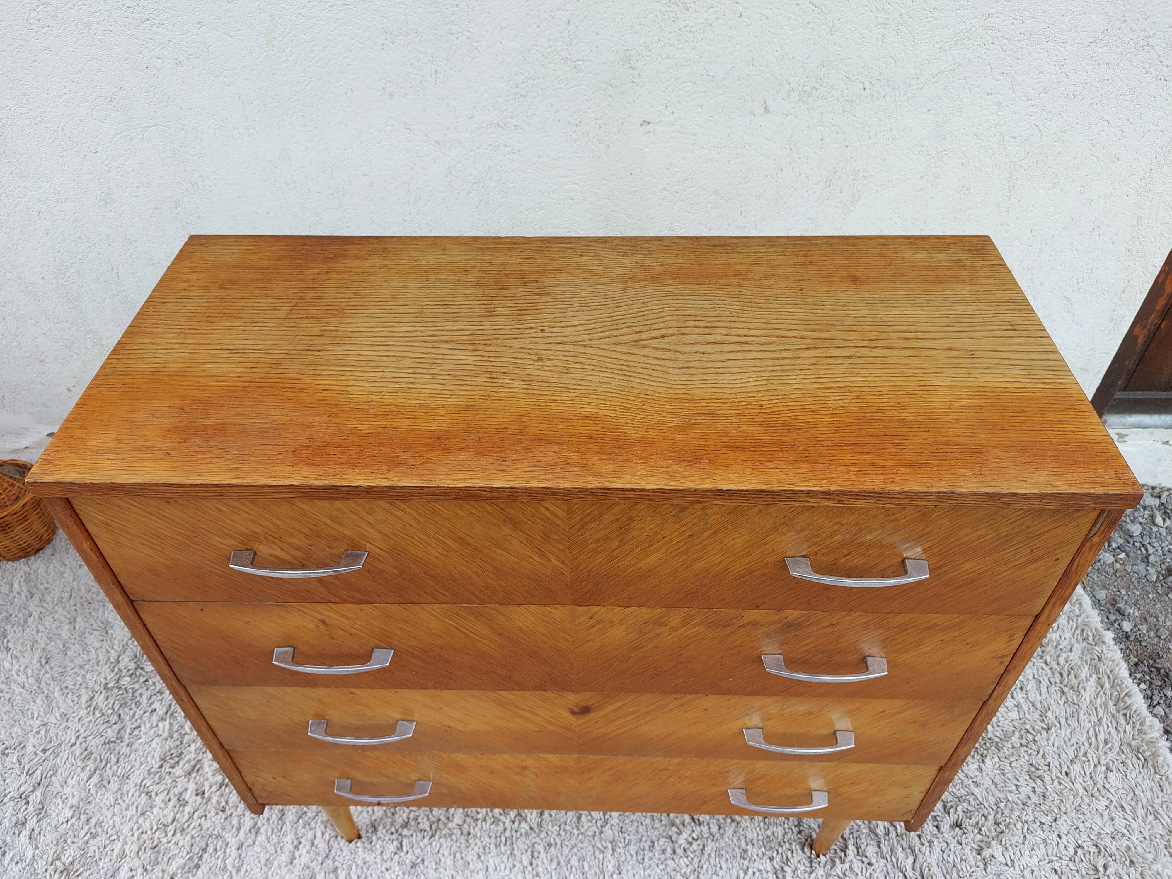Commode vintage couleur chêne doré