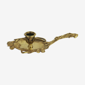 Art Nouveau candle holder in bronze by A Vogt
