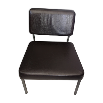 Fauteuil vintage simili cuir