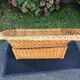 Vintage trunk bench braided rattan