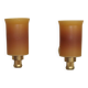 Pair French Vintage 1960s Retro Single Wall Lights Brass & Orange Acrylic