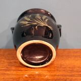 Vaso container, laccato black decorated in gold, France 1970s, in ottimo stato.