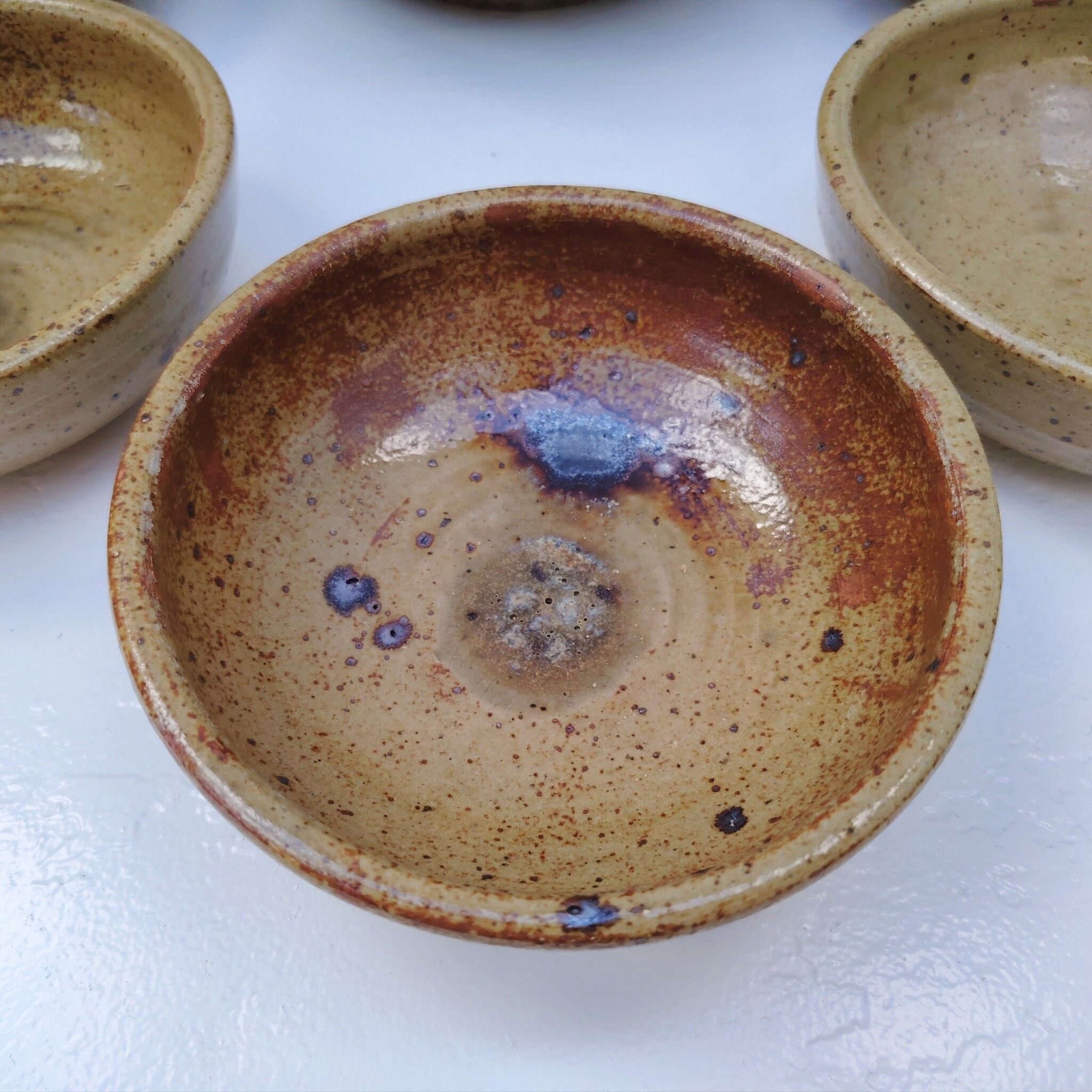 Pyrite stoneware service, salad bowl and bowls, vintage.