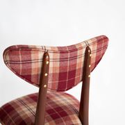Classic Scottish chair in red burgundy tartan pattern, mid-century, Europe, 1960s.