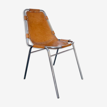 Vintage Chair Les Arcs in leather, published by Dal Vera, 1960s-70s
