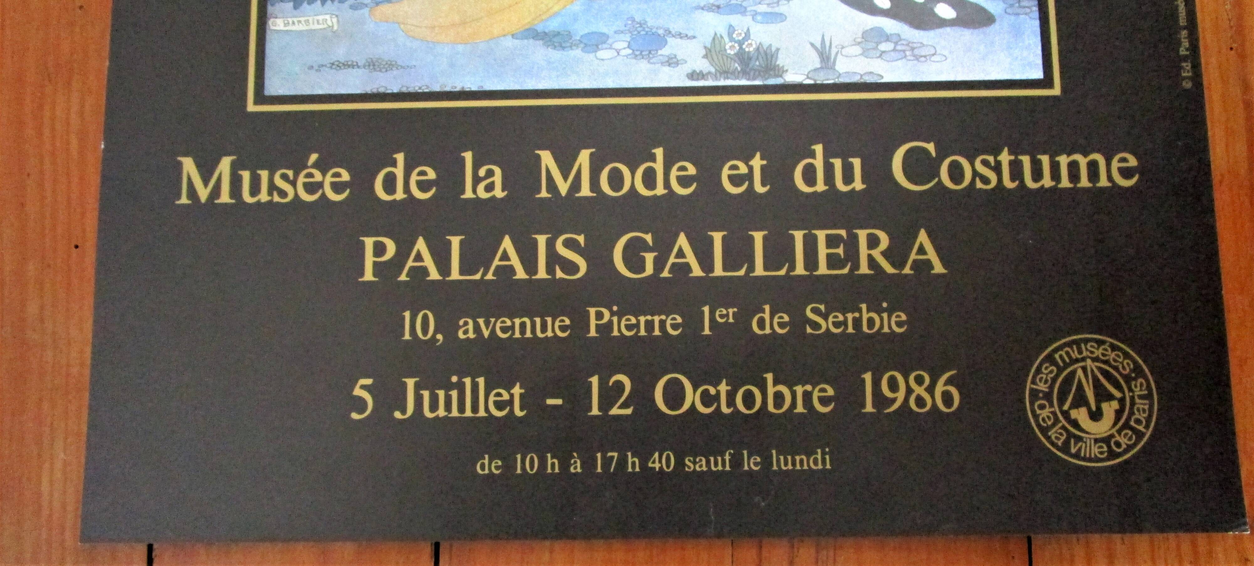 Paul Poiret and Nicole Groult Paris exhibition poster 1986 Georges Barbier