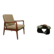 Fauteuil vintage olive vert velours côtelé 1960