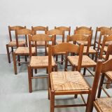 Rustic chalet rush dining chairs vintage 'Wabi Sabi'