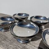 6 coupelles inox métal argenté 1970