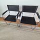 Set of 4 chrome tubular chairs
