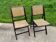 Pair of folding chairs, cane, 70s