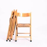 Vintage Italian straw folding chairs, set of 3