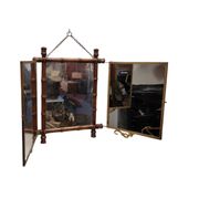 Antique Japanese style triptych mirror