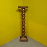 Large French Louis XIII style walnut barley twisted pillar from around 1870