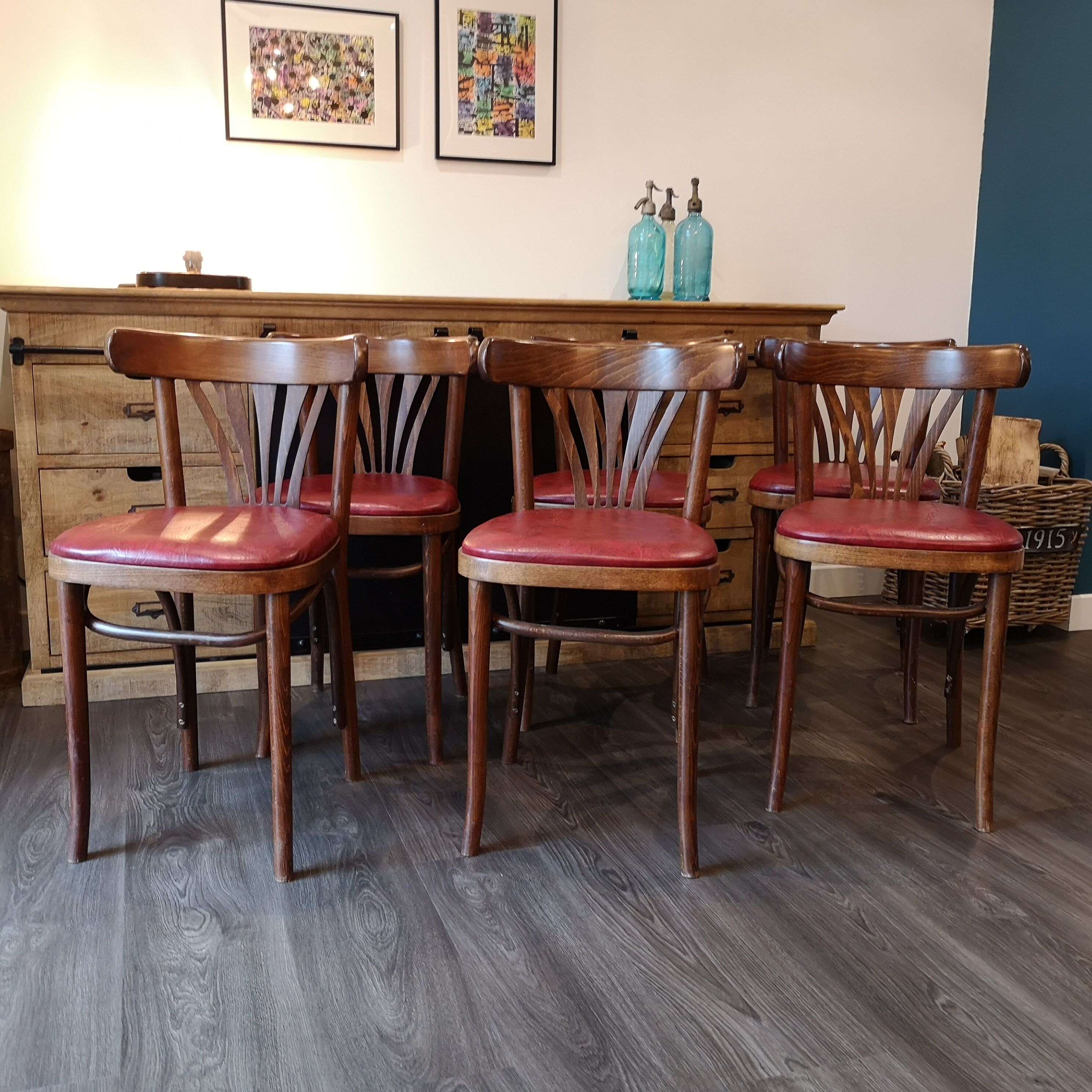 6 vintage bistro chairs
