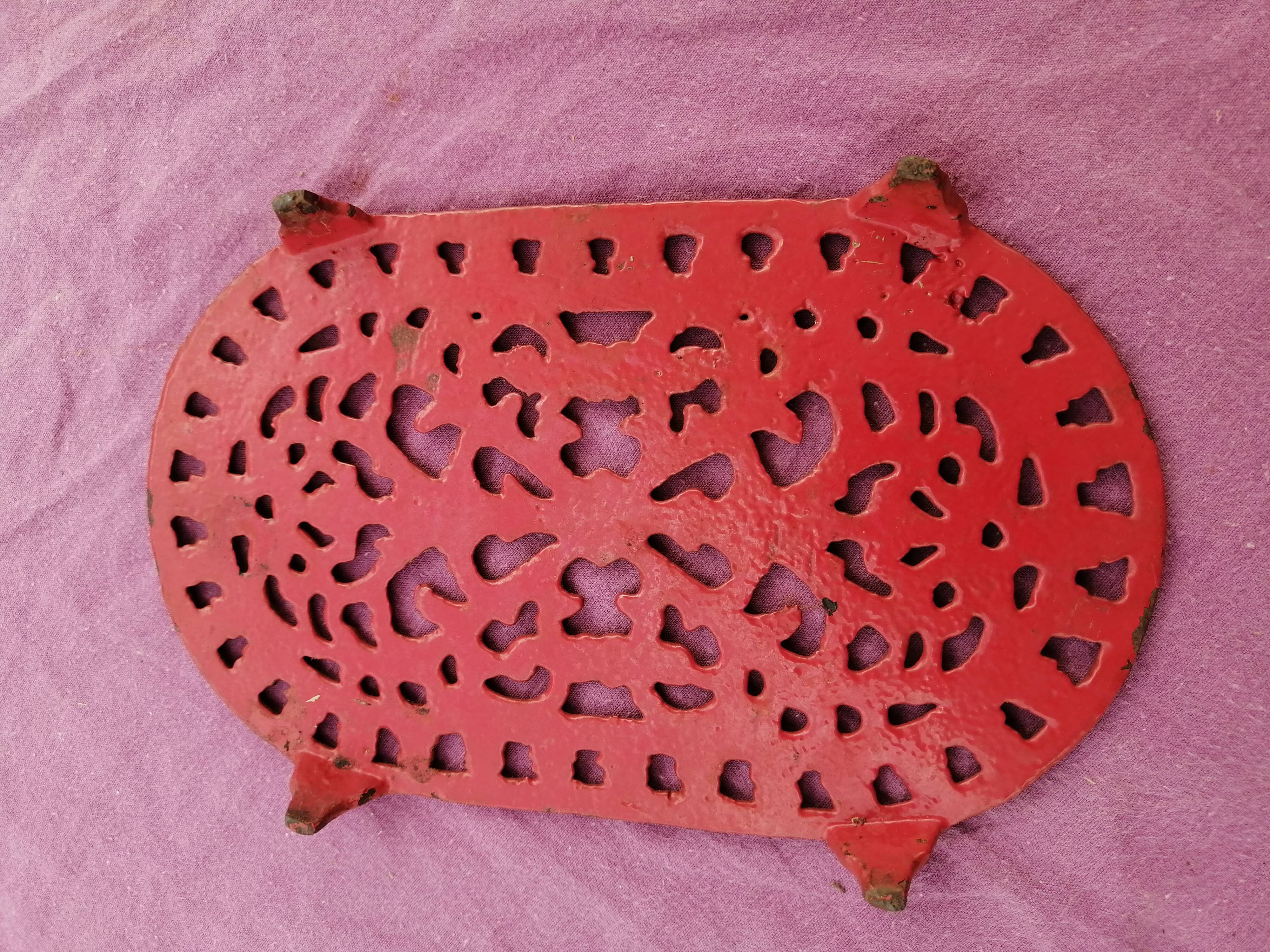 Oval cast iron underside