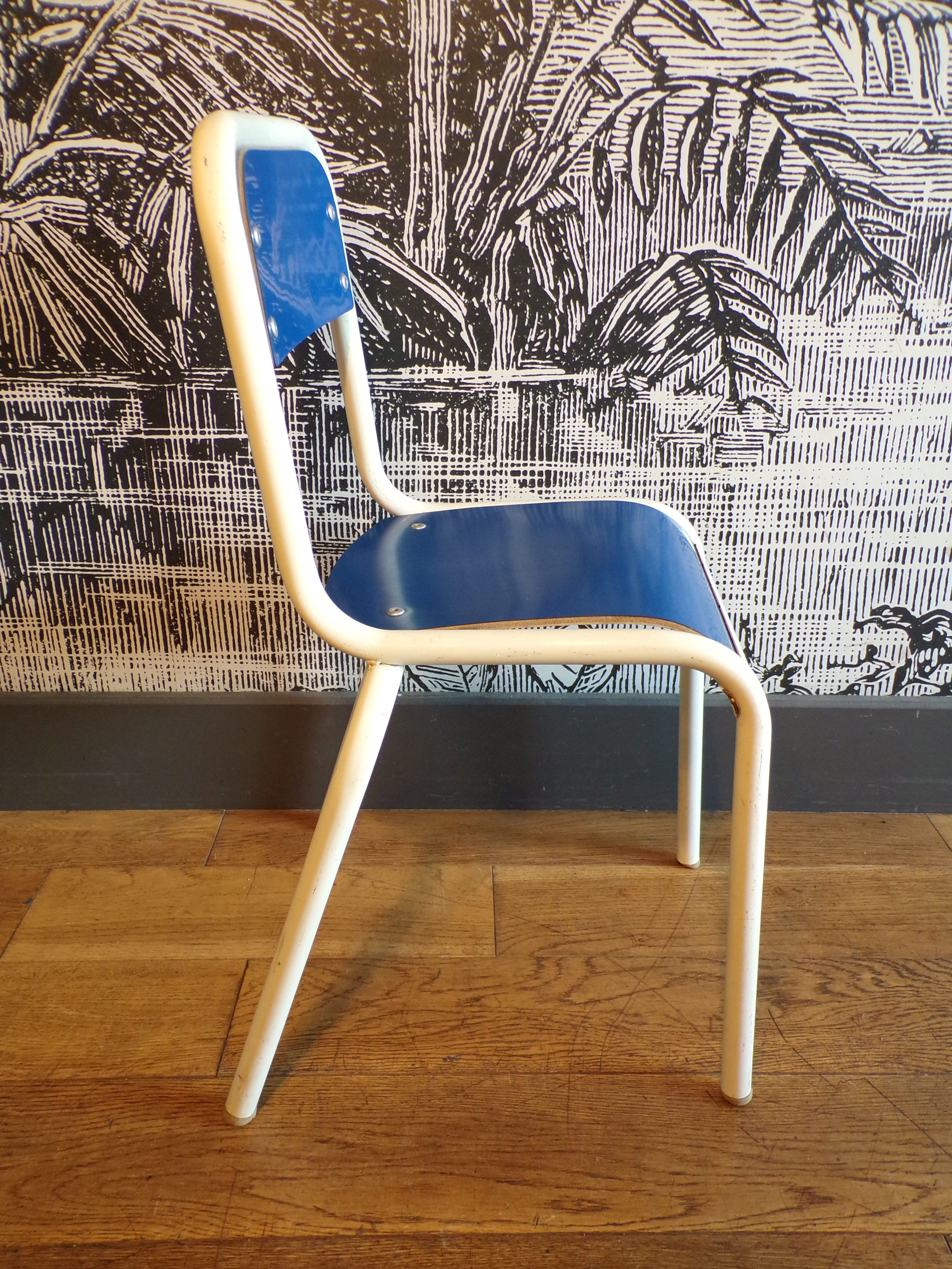 Vintage formica blue children's chair