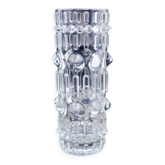 Vintage Sklo Union Molded Glass Vase 1970