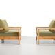 Set of two Italian pine design armchairs from the 1970s