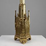 Neo‑Gothic Copper Church Candleholder Stamped “LL A Paris”, France ca. 1880