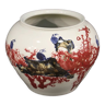 Vase chinois en céramique peinte avec des fleurs et des animaux