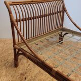 Vintage rattan bench 1960