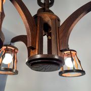 50s wooden chandelier