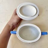 Fox trott sugar bowl from sarreguemines, 1930s, vintage art deco earthenware