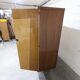 1960s Scandinavian wardrobe, blonde varnished wood, unusual, 4 doors, 3 drawers, 7 shelves.