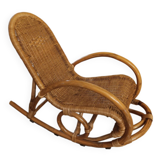 Children's rattan rocking chair