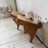 Pair of modernist constructivist wall-mounted bedside tables