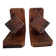 Pair of bookends with wooden dice