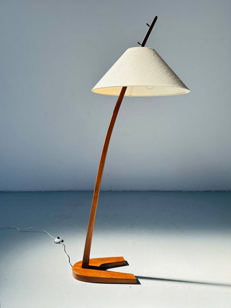 Vintage teak Dornstab floor lamp by J.T. Kalmar & A. Pöll, Austria, 1947