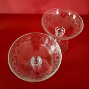 2 crystal champagne coupes from the 1890s/1910s