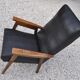 Armchair in black leather armrests 50