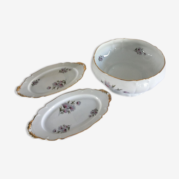 Limoges porcelain bowl and ravine set