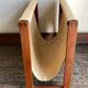 Scandinavian magazine door 1970 in teak and linen canvas