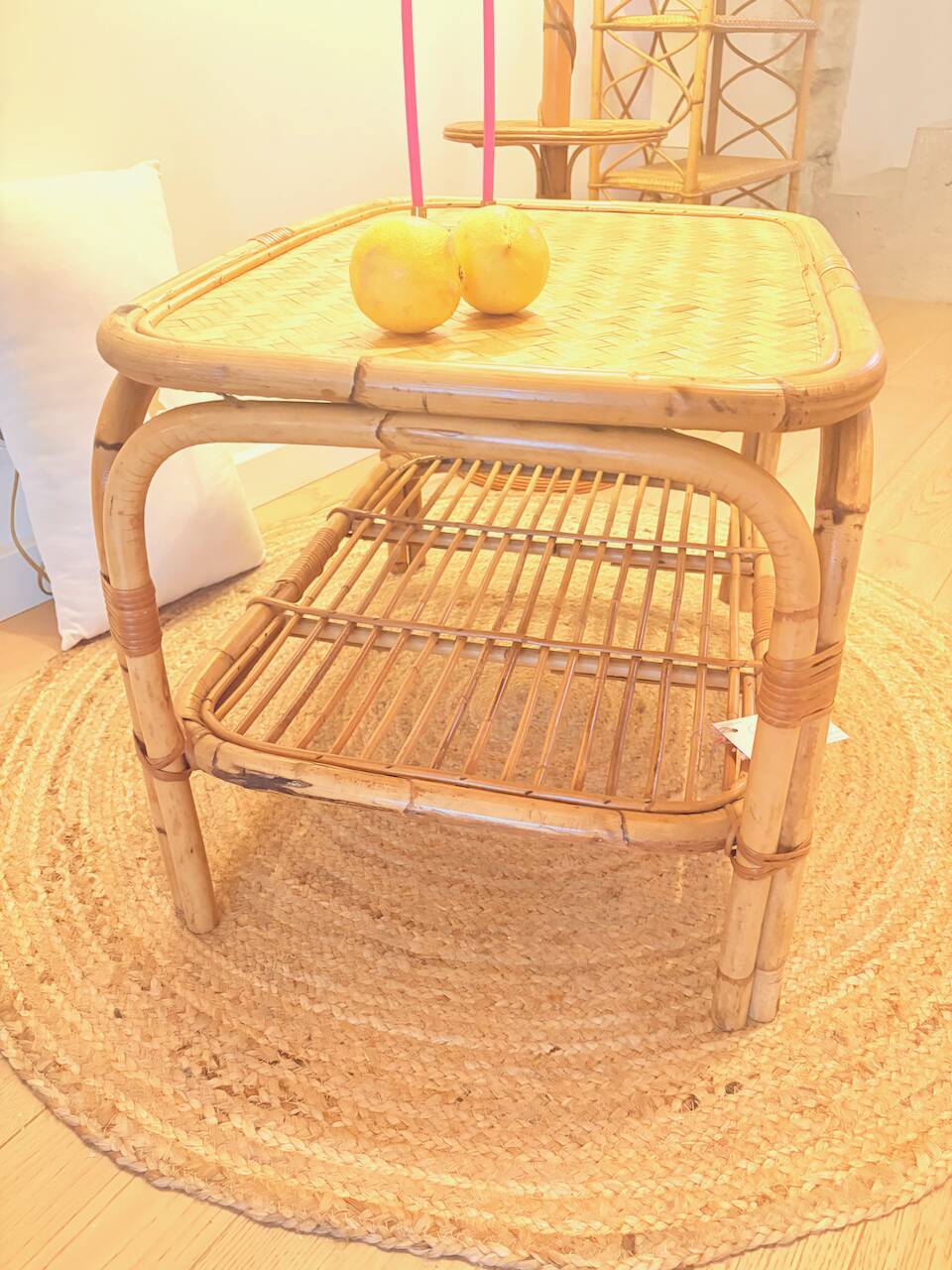 Vintage rattan coffee table