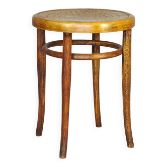 Tabouret bistrot par Kohn, vers 1900, assise étoile