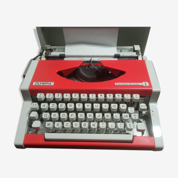 Machine à écrire Olympia Traveller de Luxe Rouge vermillon
