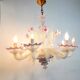 Vintage murano glass flower chandelier, 1950s